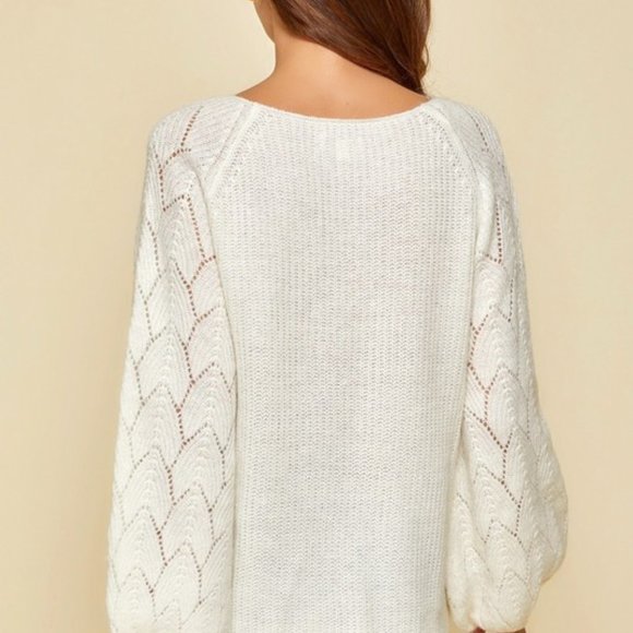 Ivory V- Neckline Sweater - Picture 5 of 5